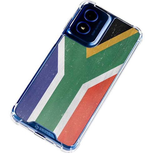 South Africa Flag Distressed Moto G Play 4G (2024) Clear Case